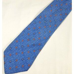 JOS. A. BANK Silk Floral Blue Tie 57" Made In Italy